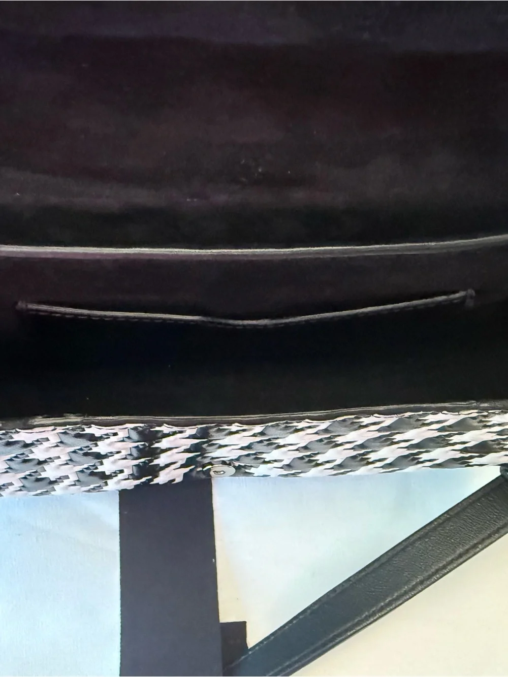 Dior Limited Edition Black and White Houndstooth Bobby East-West Shoulder Bag